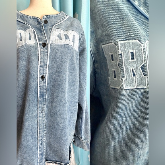 Acid washed Brooklyn Jean shirt- XL - Picture 2 of 7
